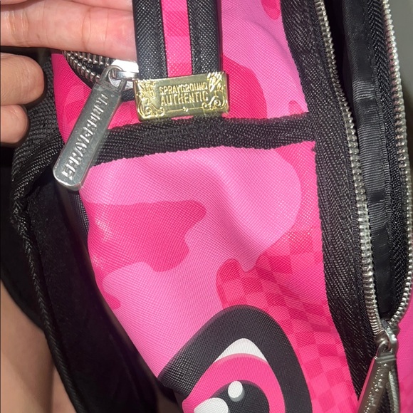 Sprayground Pink Camo Shark Backpack - Picture 6 of 9